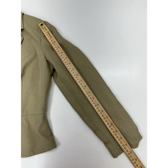 Sag Harbor Womens Blazer Pants Suit Set Size 4 Petite Tan Pink Button Up - Picture 8 of 16